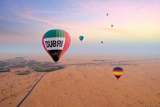 Balloons drifting over the Dubai desert
